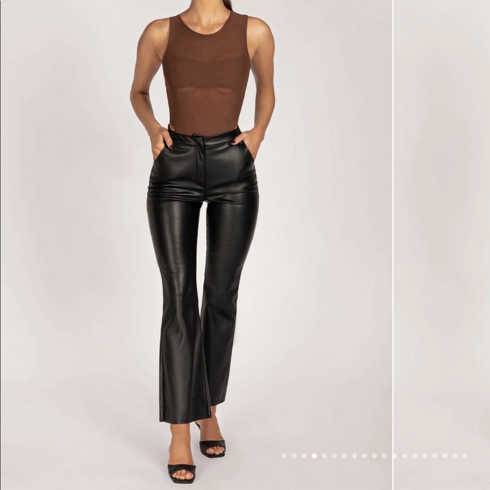 Brand New With Tags Black Faux Leather Pants-Meshki